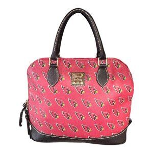 Dooney & Bourke NFL Arizona Cardinals Satchel Bag Red & Black Leather Trim READ